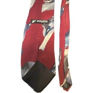 DON LOPER Beverly Hills Silk Tie Red Vintage Mens Necktie Made in USA Italian